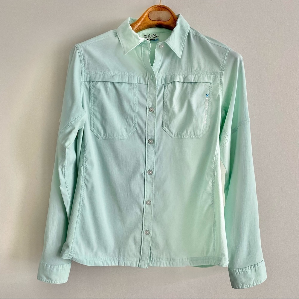 Salt Life UPF 30 Long Sleeve Buttoned Shirt Size Small